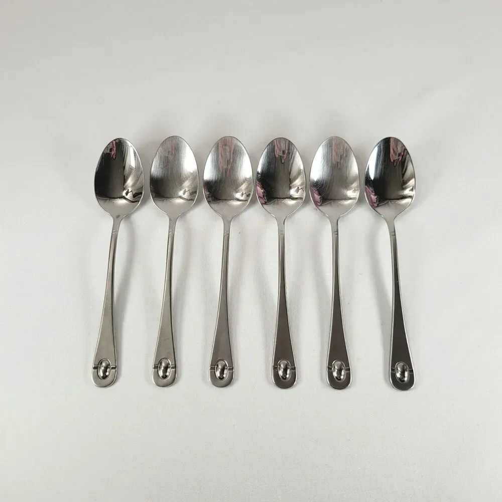 Oneida Satin Jupiter 18/10 Stainless Flatware Set 6 Teaspoons Retro 90s Y2K
